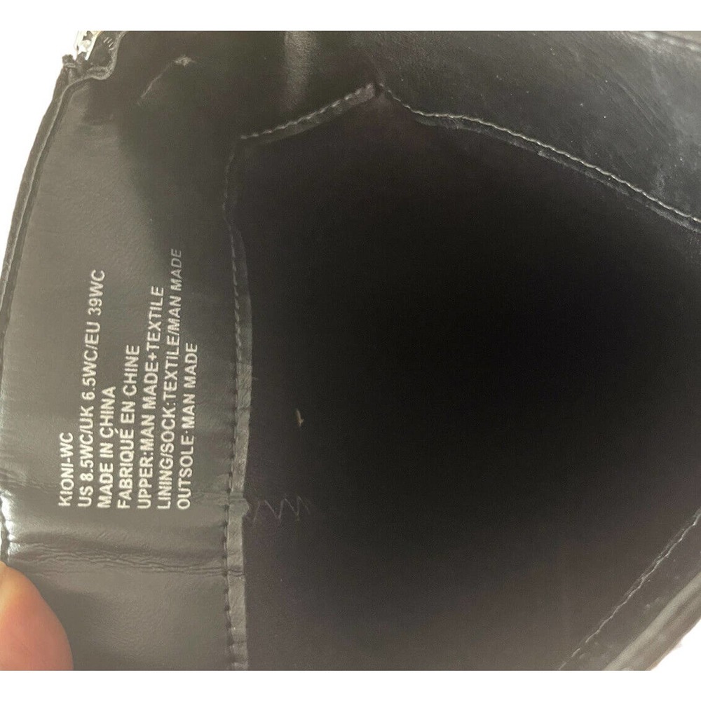 Womens Boots Size 8.5 Black Faux Suede Leather Double Zipper Knee Boots - Picture 6 of 9